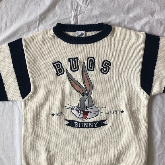 Vintage Warner Bros Bugs Bunny Crew Sweater XS - Picture 2 of 5